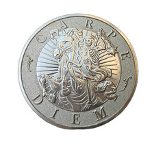 Memento Mori Coin Silver Colour Carpe Diem Token Skull Seize the Day Life Stoic