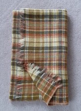 Vintage Wool Highland Home Industries Checked Tartan Blanket/Throw/Rug