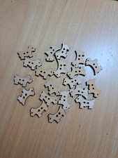 20 Wooden Dog Shaped Buttons 1