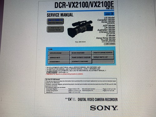 Sony dcr vx2100 service manual - dcr-vx2100,