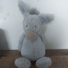 Jellycat Medium Bashful Donkey Grey Soft Plush Toy