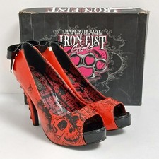 Iron Fist American Nightmare Platform Heels UK6 Womens Red Black Boxed WRDC31-DM
