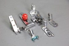 Vintage Sewing Machine Low Shank Foot Set - Hem, Binder, Zipper, Quilt Guide