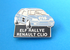 ELF Renault CLIO Rally Car pin badge, VGC. Enamel. Blue