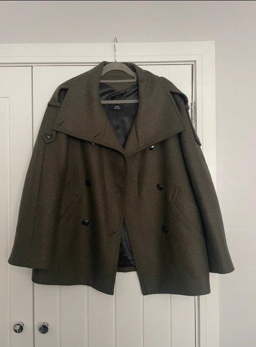Mango khaki green italian - green, wool