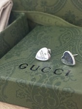 Gucci heart shaped GG stud