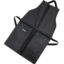 REXINE BLACK LEATHER APRON BIB