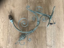 Antique Vintage decorative painted Wrought Iron Wall Light Sconce needs rewiring