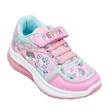 PEPPA PIG GIRLS LIGHT UP TRAINERS PINK EMBOSS SHOES KIDS SNEAKERS UK SIZE 5-10