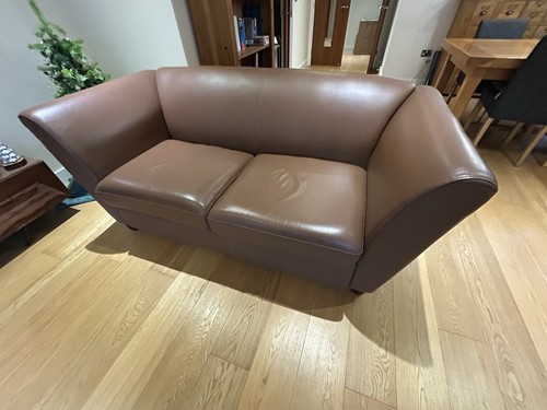 Leather sofa bed - sofa, 2-seater