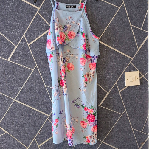 Select blue floral line - select, a-line