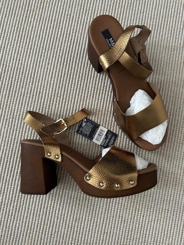 Sandals gold size 8 - m&s,