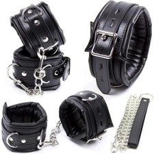 Leather handcuffs ankle - handcuffs,