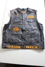 Daniel Smart Harley Davidson Motorcycle Biker Vest Leather Size 3XL Black