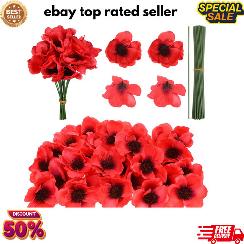 Set red poppy artificial - 60,