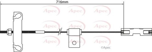 Apec front brake cable - cable, for