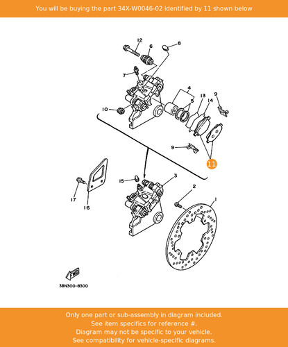 Yamaha brake pad kit - brake, 2
