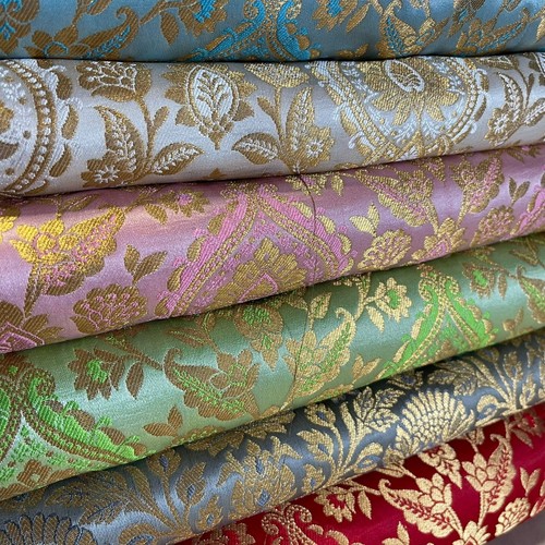 Floral weave brocade material - brocade,