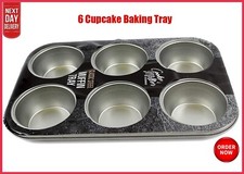 6 Deep Cup Non Stick Muffin Fairy Cake Baking Tray Tin Yorkshire Pudding Pies 1