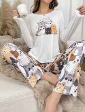 Womens Ladies CARTOON CAT