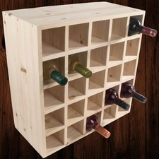 Wooden Wine Racks 6 to 30 Bottle Capacity / Selection of Natural Storage Holder
