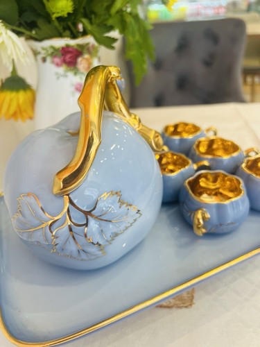 Limoges porcelain blue gold - limoges,
