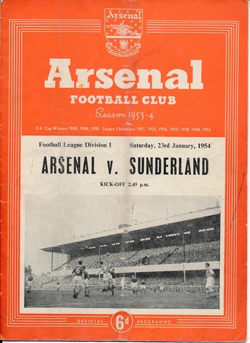 Arsenal sunderland 1953 - arsenal, 1953/1954