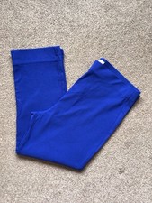 M&CO COBALT BLUE VISCOSE RICH CROPPED STRETCH PULL ON TROUSERS SIZE 16 NEW