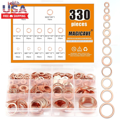 330 pcs copper washers - 330,