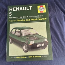 1219 Haynes Renault 5 Petrol 1985 - 1996 B to N service and repair  Manual
