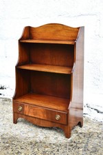Vintage Reprodux Waterfall Bookcase, Mahogany Cabinet with Drawer, Bevan Funnell