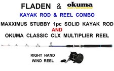MAXXIMUS STUBBY KAYAK ROD+OKUMA CLASSIC CLX 300La MULTIPLIER REEL SEA FISHING