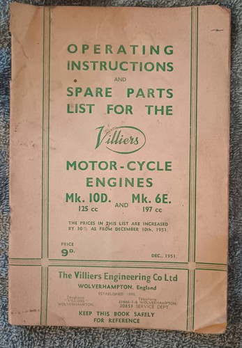 Operating manual parts list - operating, +