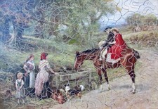 VINTAGE RAPHAEL TUCK(?) WOODEN JIGSAW PUZZLE - THE SQUIRE AND HIS DAUGHTER