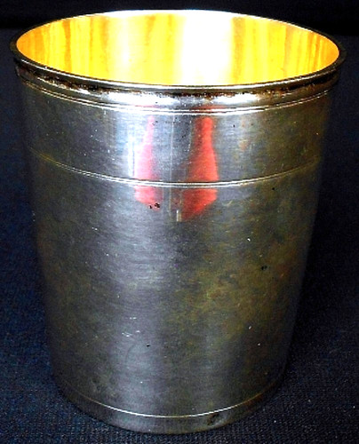 Antique solid silver beaker - antique,