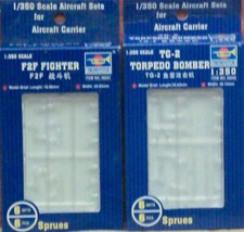 Trumpeter 1:350 F3F Fighter and TG-2 Torpedo Bomber 6 of each.