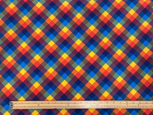 Tartan cotton fabric colourful - cotton,