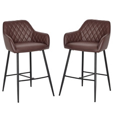 HOMCOM 2 Retro PU Leather Bar