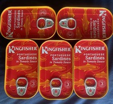 5 tins Sardines In A Spicy Tomato Sauce Sunflower Oil Omega 3 free p&p 