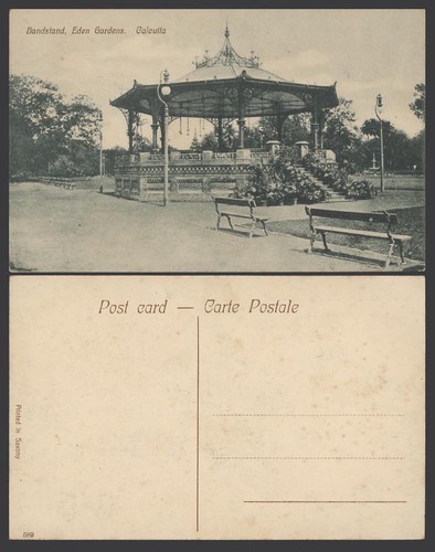India old postcard bandstand - india,