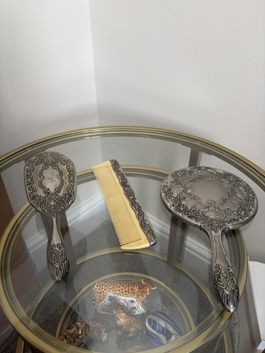 Vintage silver plated vanity - vintage,