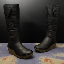 Womens Fly London Yule Knee High Zip Up Boots Size UK 6 EU 39