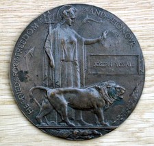 WW1 MEMORIAL PLAQUE TO JOSEPH YOXALL