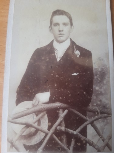 Cdv dapper man straw boater - cdv,