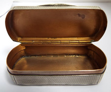 NICE ANTIQUE 19TH CENTURY c.1870 SOLID SILVER & GILT LINED POCKET SNUFF BOX