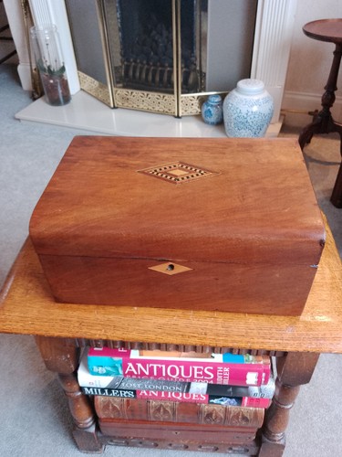 Antique walnut jewellery box - walnut,
