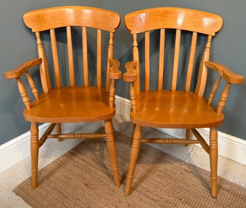 Pair farmhouse slat back - of,