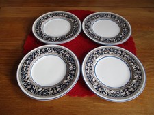Wedgwood Black Florentine Side Plates x 4