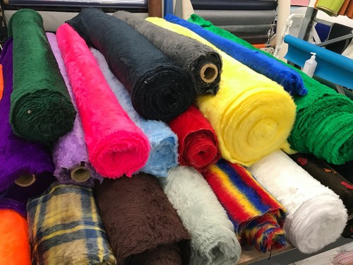 Fur fabric plain colours black - fur,
