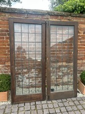 A Pair Of Beautiful Vintage Reclaimed Wooden Leaded Patio Style Doors